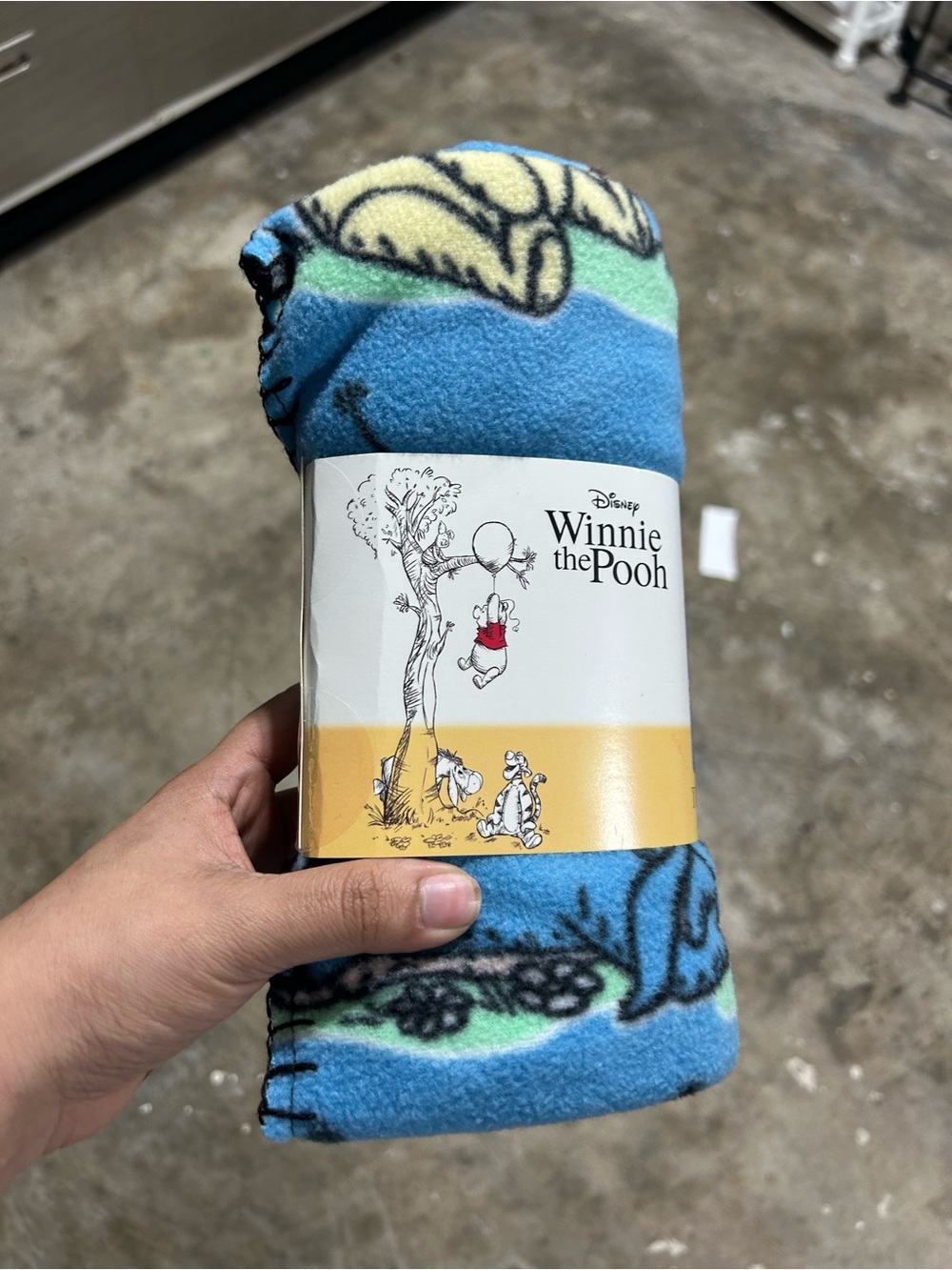 Disney Winnie the Pooh Blue travel  Blanket 40x50in NWT